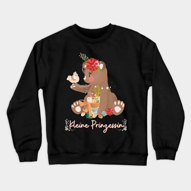 Teddy Bär Kleine Prinzessin Blumen Süß Crewneck Sweatshirt by Maggini Art